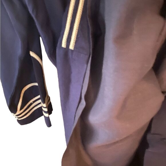 Liza Byrd Sz M Navy Blue White Outline Ribbon Trim Cotton Shift Dress - Picture 6 of 8